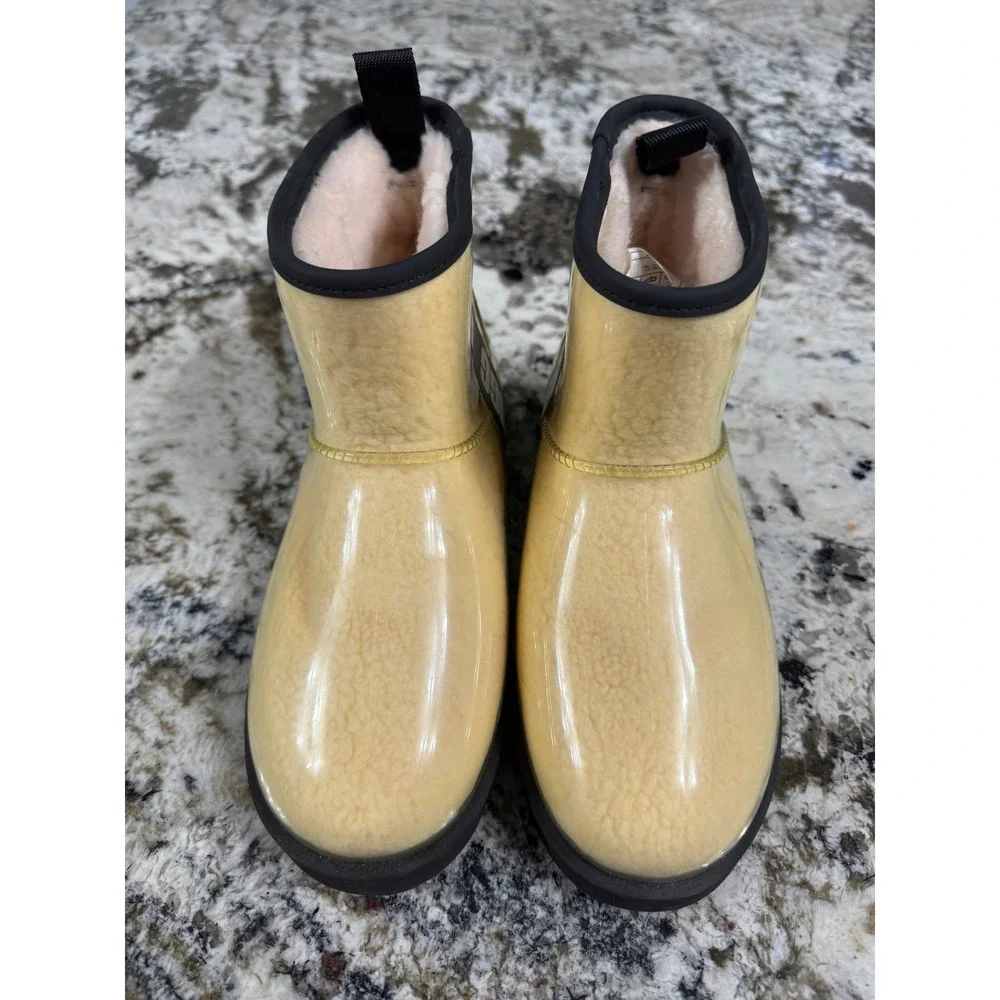 UGG Classic Clear Mini Waterproof Boots Canary Yellow 1113190 Womens 7